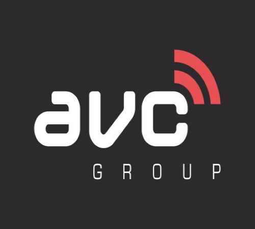 4 Logo AVC Group (black bg-red waves)